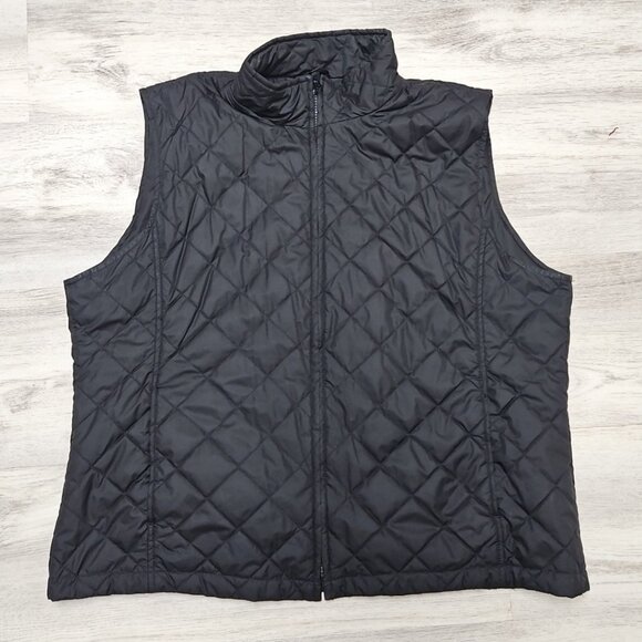 Eddie Bauer Lightweight Vest Womens 2XL Black Diamond Quilted Sleeveless Jacket - Picture 5 of 10